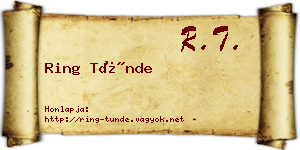 Ring Tünde névjegykártya